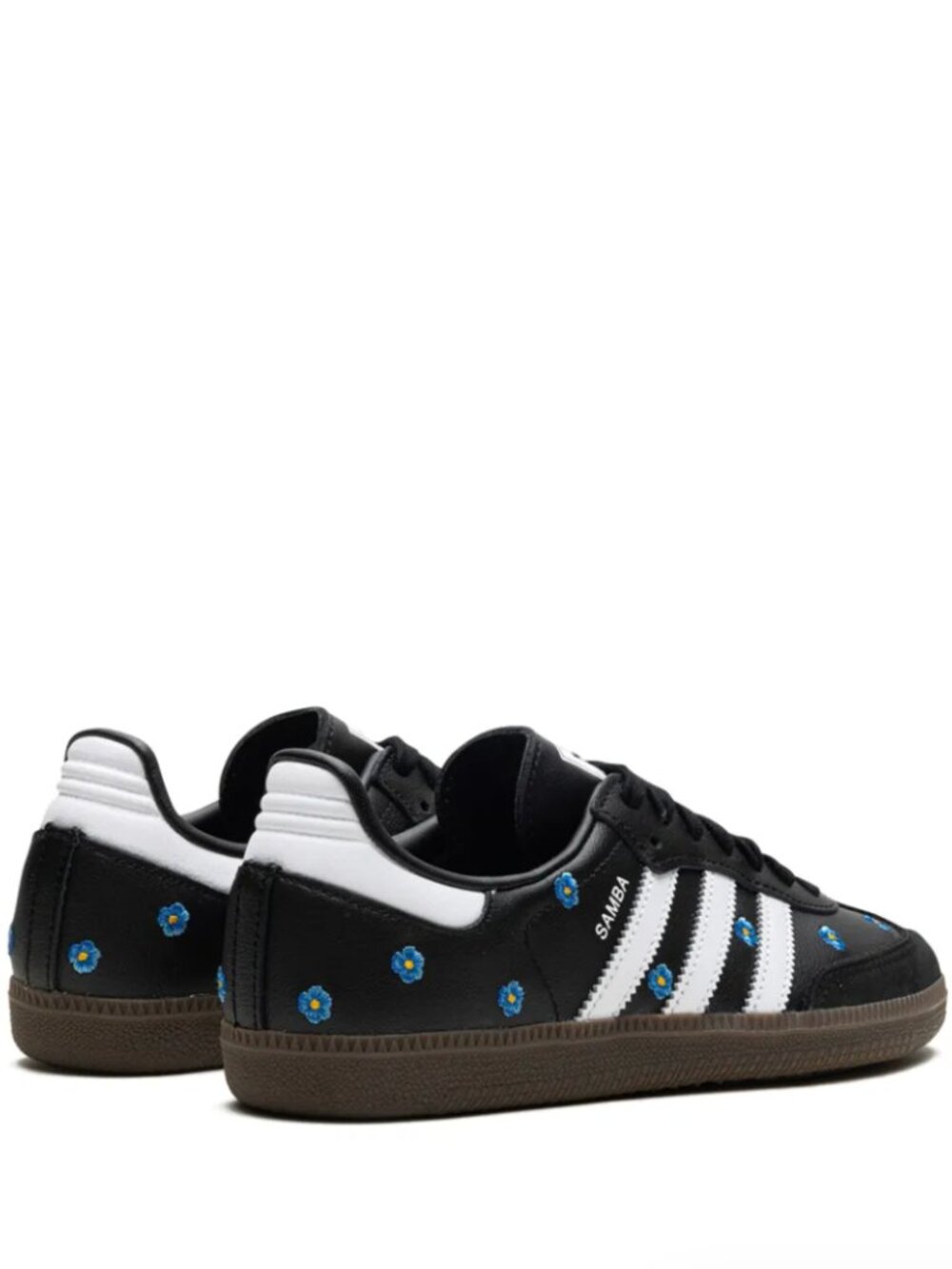 ADIDAS OriginaSamba OG Blue Flower Embroidered Sneakers Shoes Womens US 10 ~ NIB - Picture 3 of 9